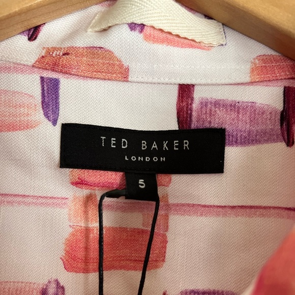 Ted Baker Men's Short Sleeve Fils Square Painted Print Casual Shirt NWT - Picture 3 of 5